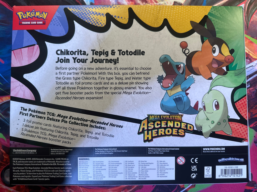 Pokemon TCG Mega Evolution - Ascended Heroes First Partners Deluxe Pin Collection